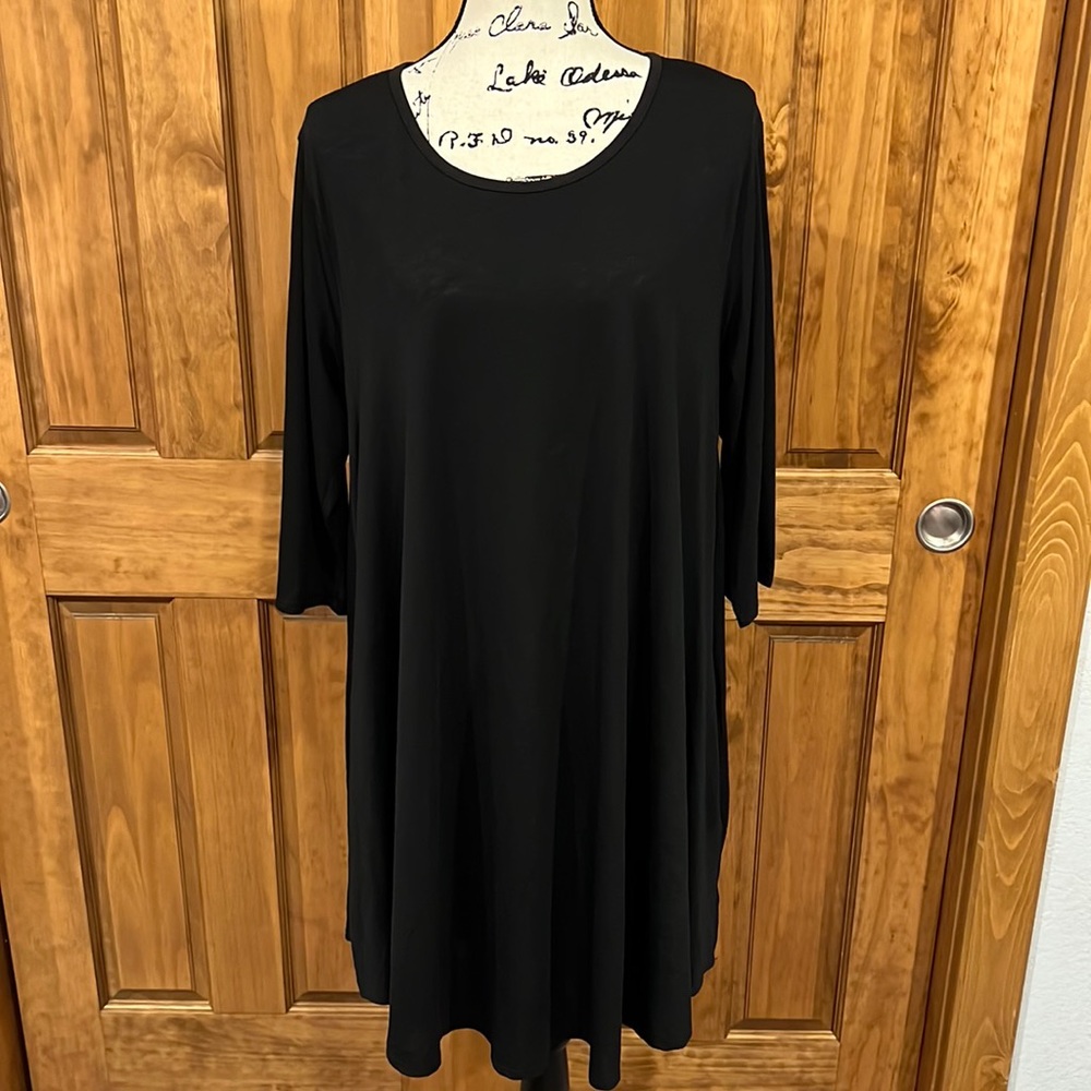 L&B plus size flutter dress w/side pockets